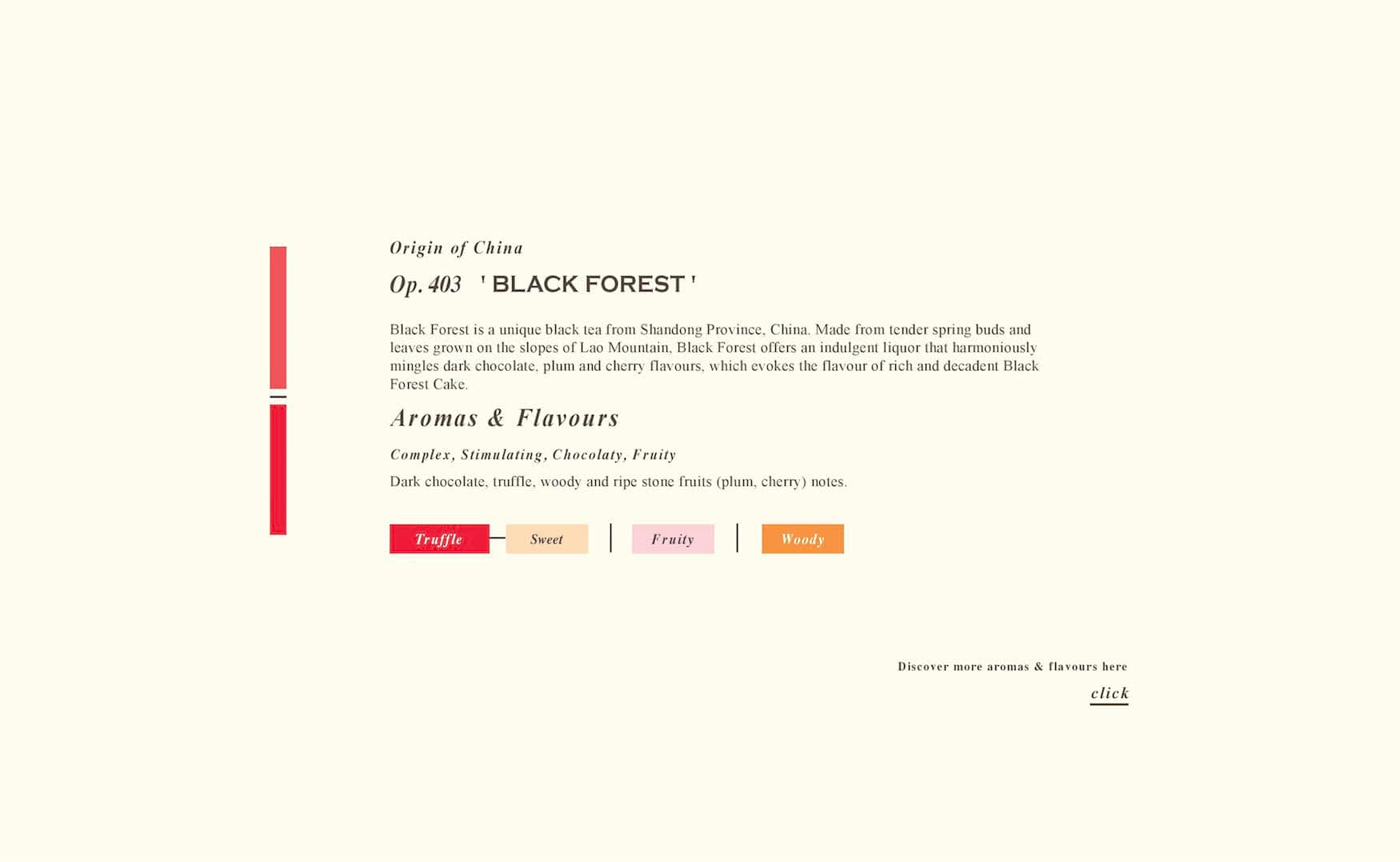 Carte Aromatique de Thé Noir de la Forêt Noire de Tea Repertoire Londres
