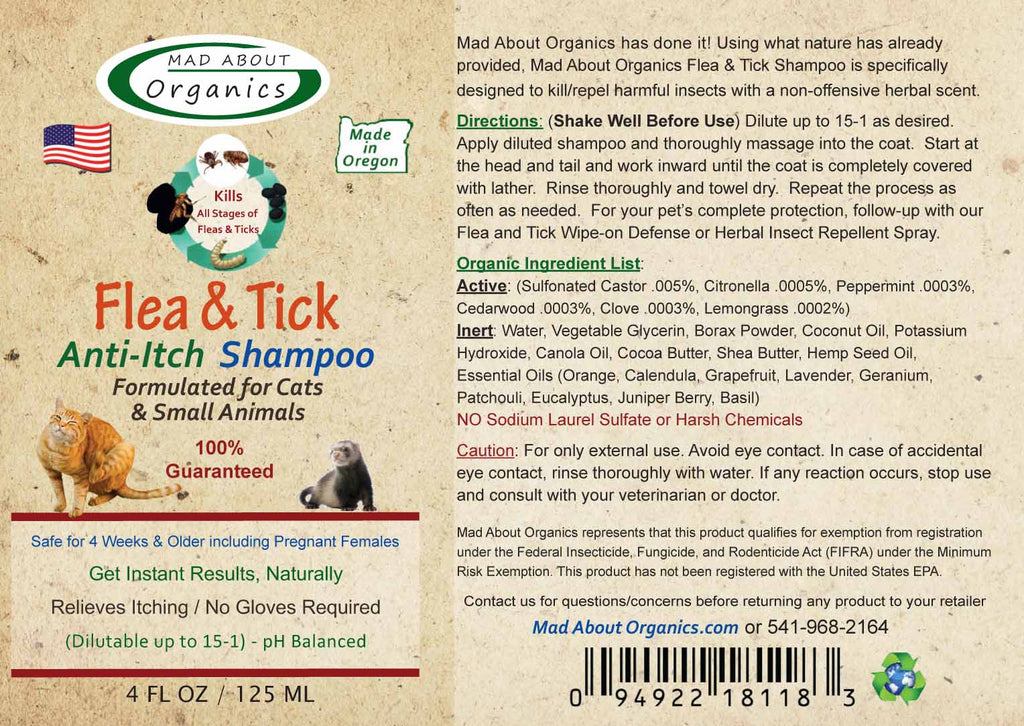 mad about organics flea and tick shampoo