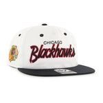 47 Brand NHL Chicago Blackhawks HVIN Captain RT Snapback White Black Hvid Sort HVIN-CSCRF04GWP-WH60