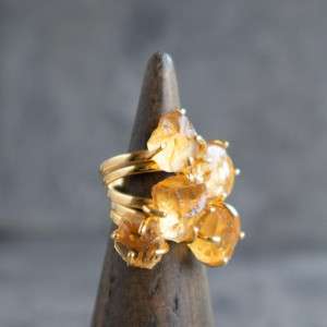 Bague citrine brute