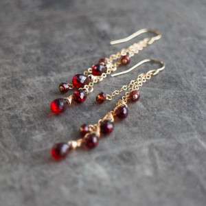 Boucles d'oreilles grenat