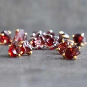 raw-garnet-stud-earrings