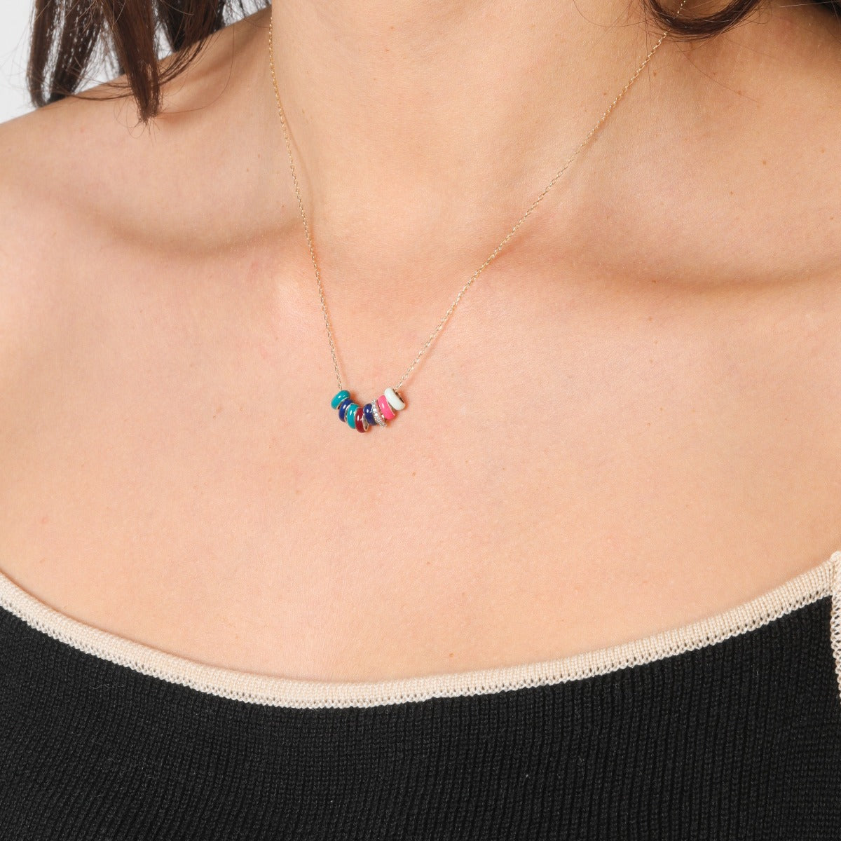 Bead Party Enamel + Pavé Maxi Tropical Paradise Necklace