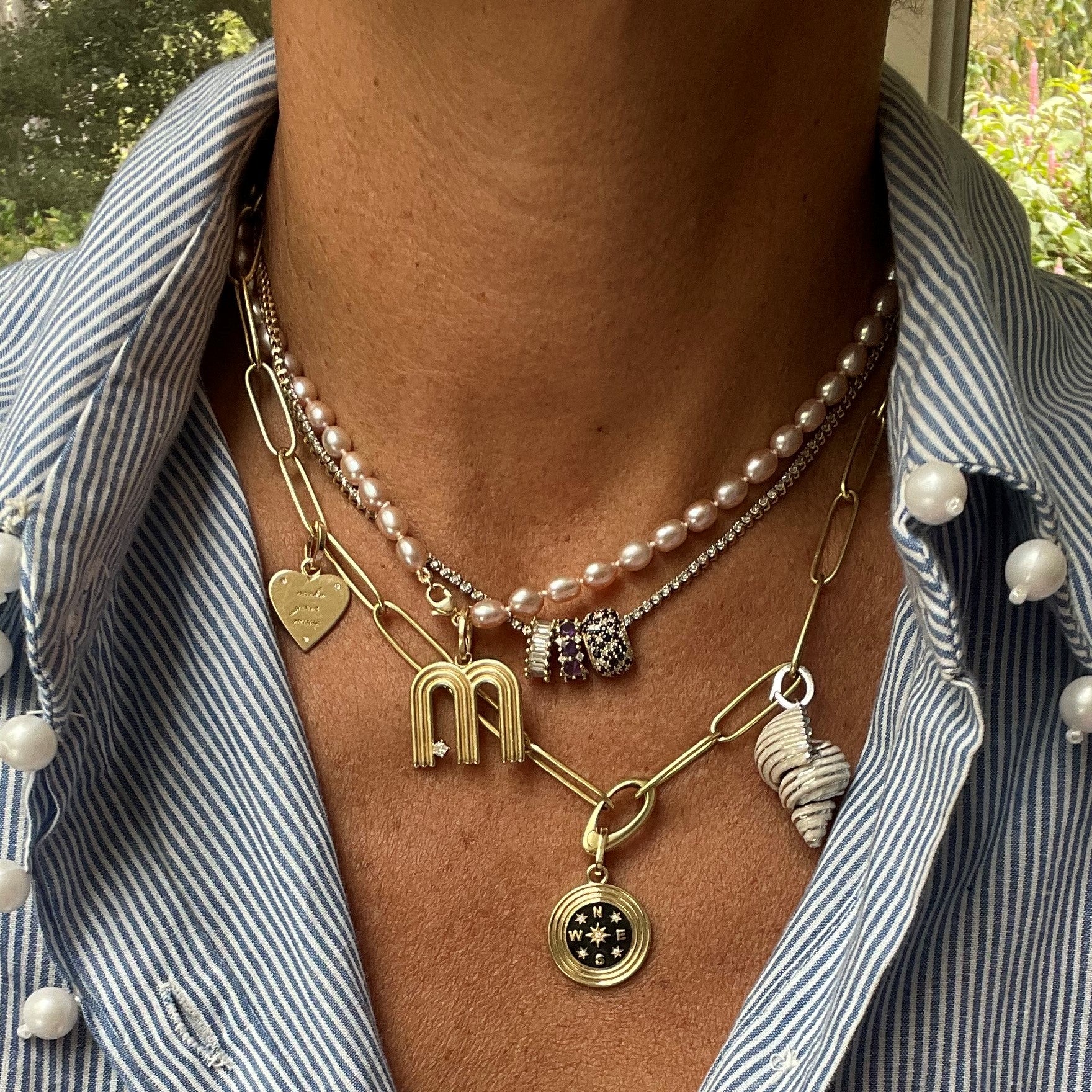 Blush Pink Big Bold Chunky Tagua Necklace - Galapagos Tagua Jewelry
