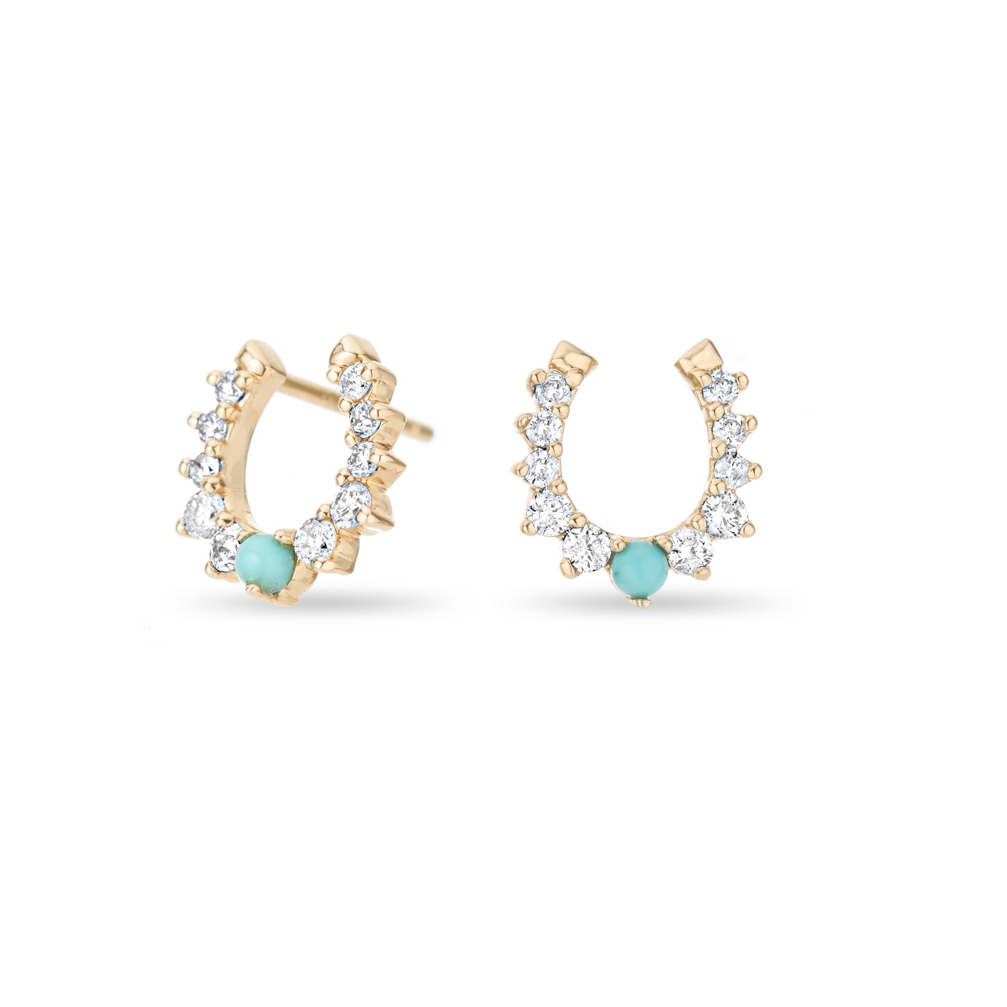 Turquoise + Diamond Horseshoe Posts