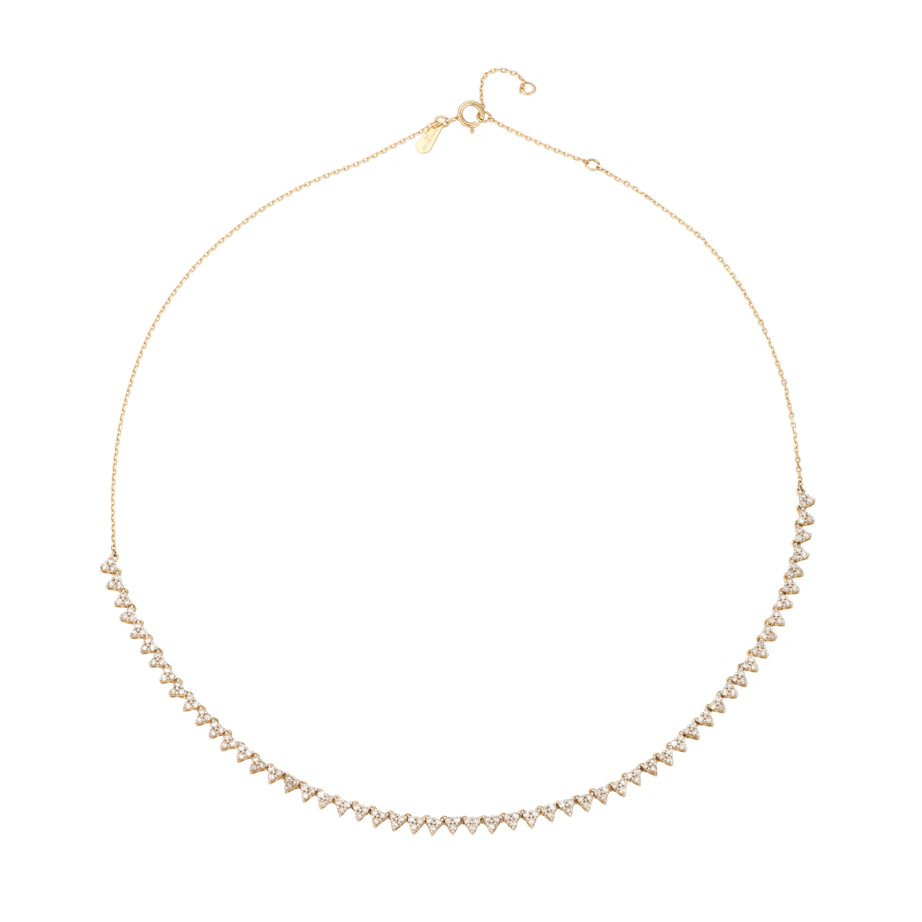 Diamond Cluster Half Riviera Necklace - Adina Reyter