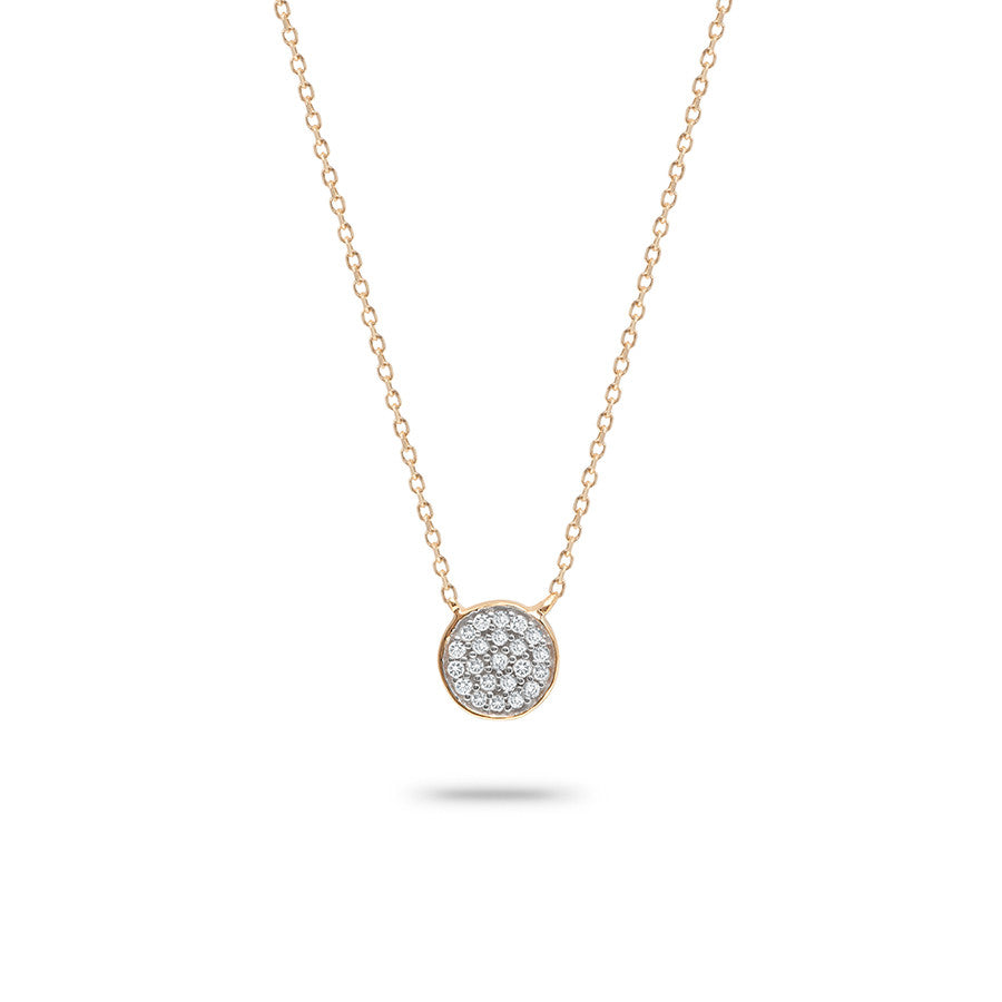 pave disc pendant necklace