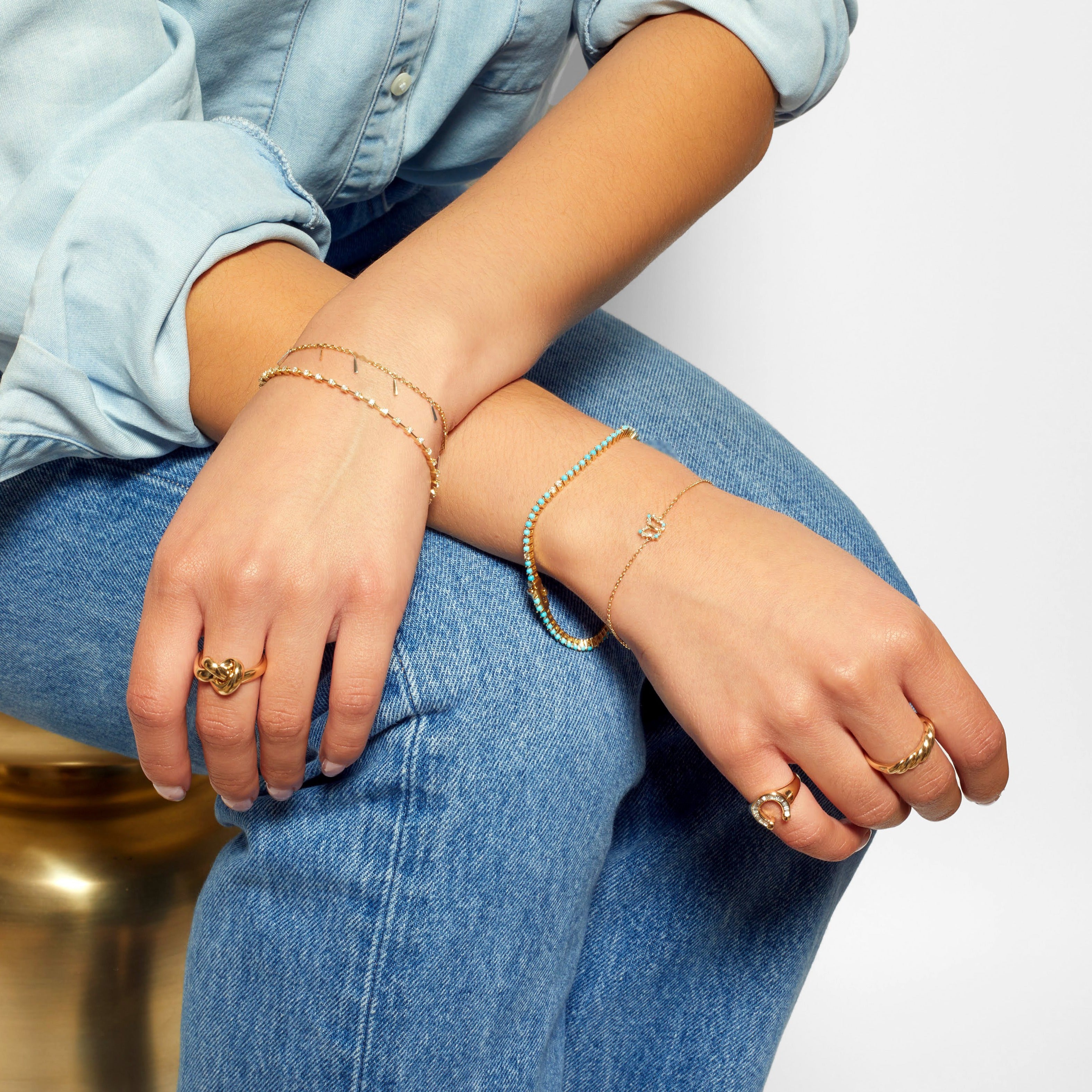 Turquoise + Diamond Butterfly Bracelet