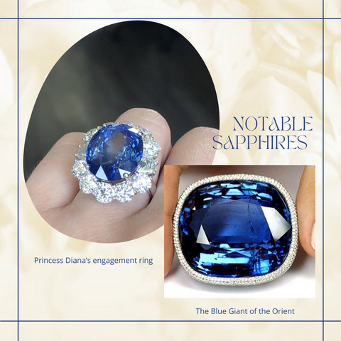 Image of princess Diana’s sapphire and the blue giant of the orient 