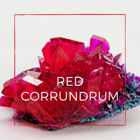 Raw crystalline form of red conundrum or sapphire