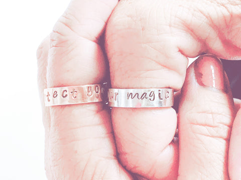 sterling silver 14kt gold-filled stamped rings