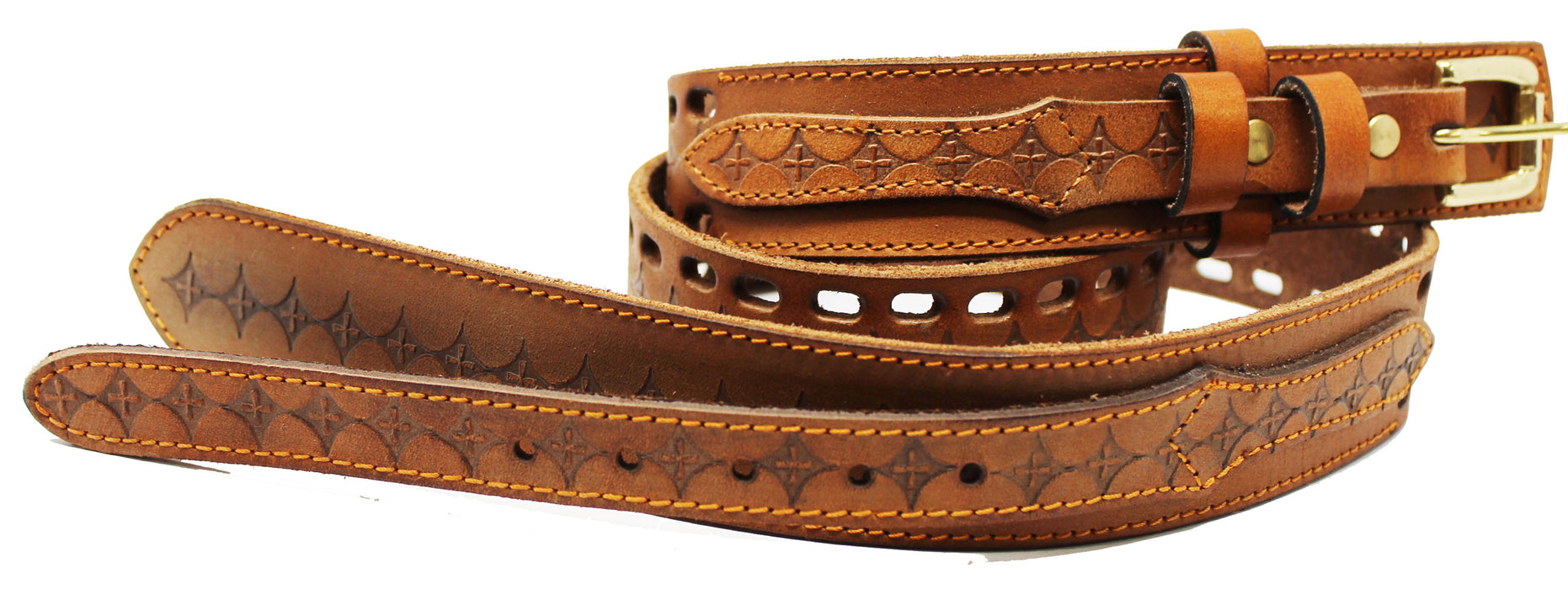 double cross leather belt