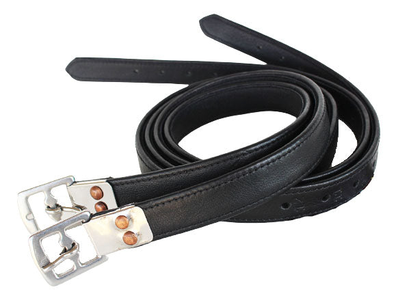 English Equestrian Horse Tack Adult Stirrup Leather Black 804ST04