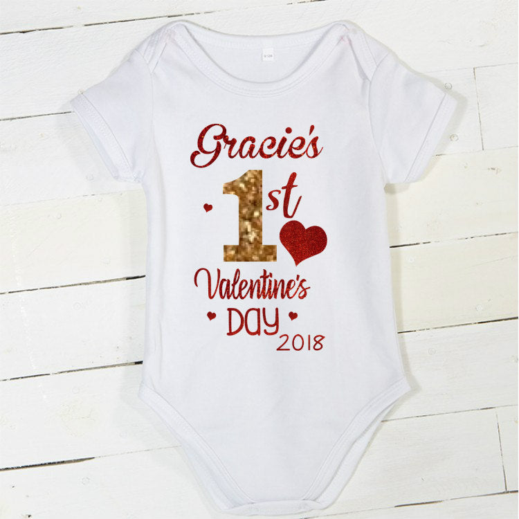 valentine's day onesie girl