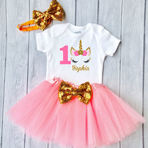 unicorn 1st birthday tutu outfit