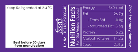 Allthatdips Olive Rosemary hummus nutrition facts all that dips