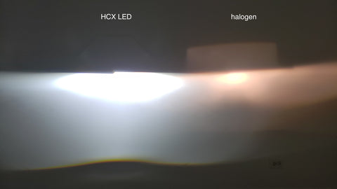 Standard halogen vs. HCX LED projector comparison