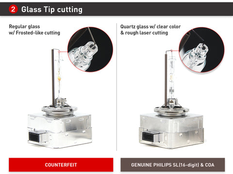 Fake Philips D3S vs. Real Philips D3S HID bulbs