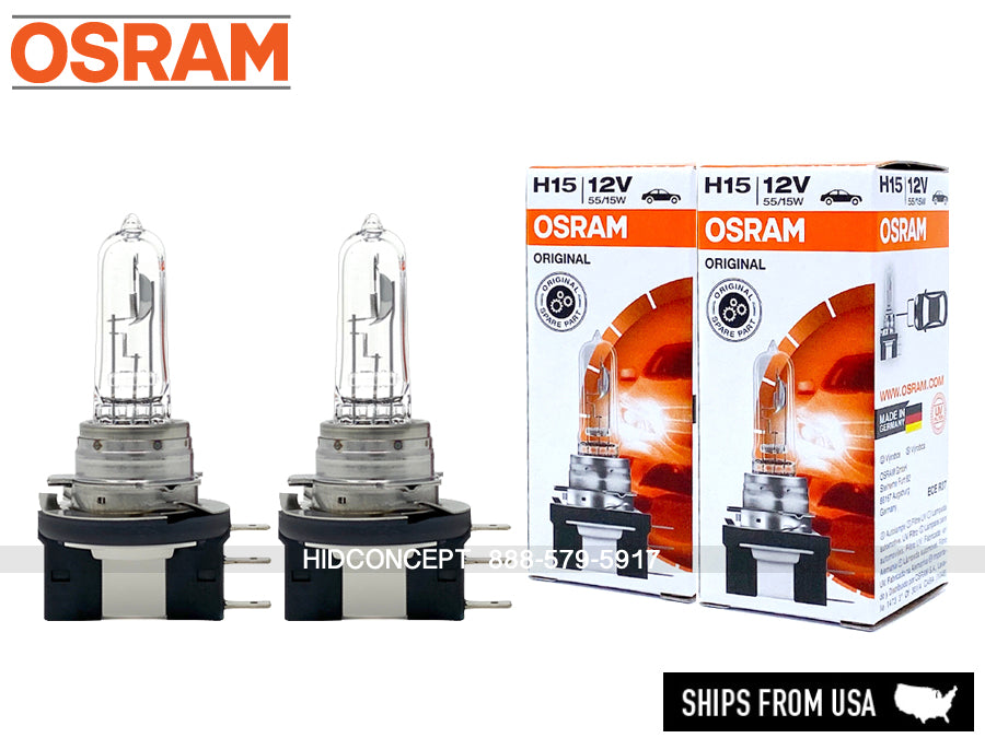 Osram H15 Original Standard OEM Headlight Halogen Bulbs | 64176 | Pack of 2