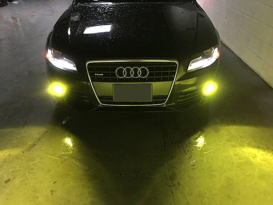 front view of LED Foglight test on audi