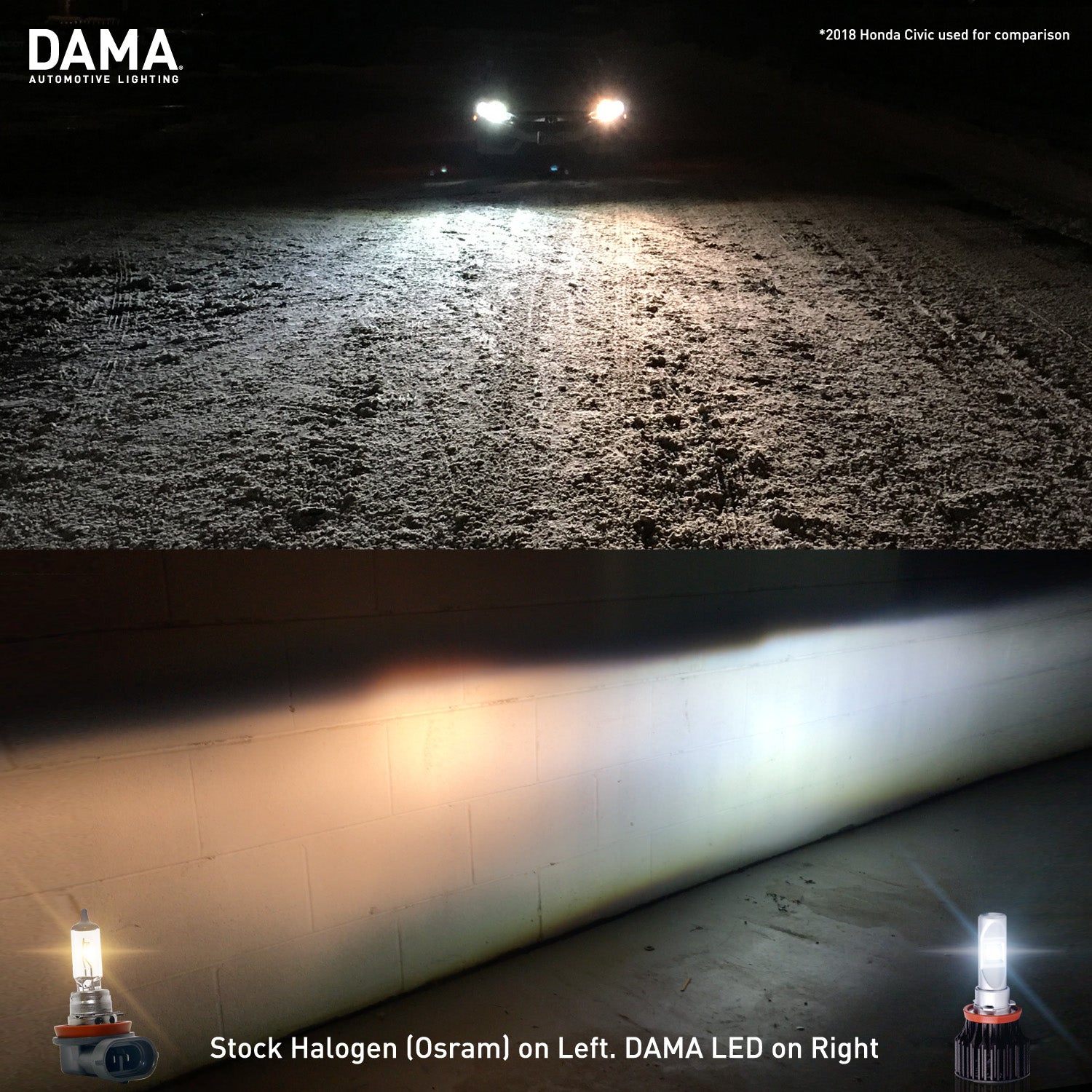 Light test with DAMA rebased bulbs