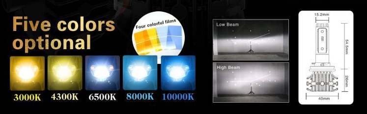 Color options for HCX LED Foglight Bulbs