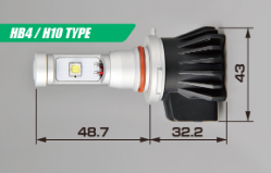 IPF HB4 LED bulb with measurements