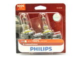 front view of 9006 (HB4) Philips X-treme Vision +100% 9006XVB2 Bulbs in the package