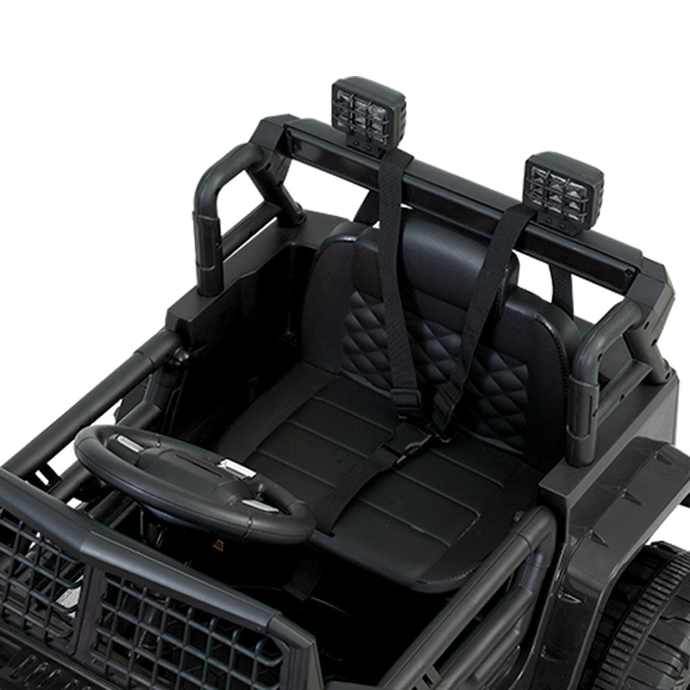 Rigo Kids Ride On Car (Jeep Replica) - Black 12V with Free Customized Plate