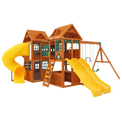 wooden garden play set