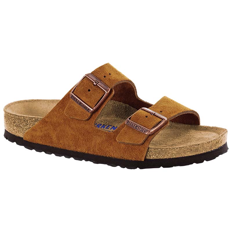  Women's Arizona Soft Footbed Suede Leather Sandals in Mink 