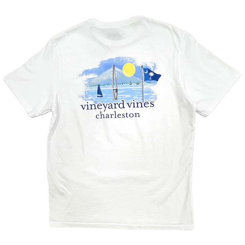 Vineyard Vines White T-shirt Short Sleeve Fishbone Graphic Print, Size XL