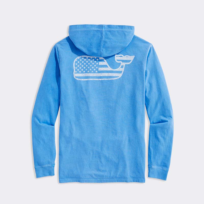 Flag Whale Performance Long Sleeve Hoodie T-Shirt