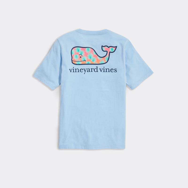 Youth Palm Fan Whale Fill Short Sleeve T-Shirt
