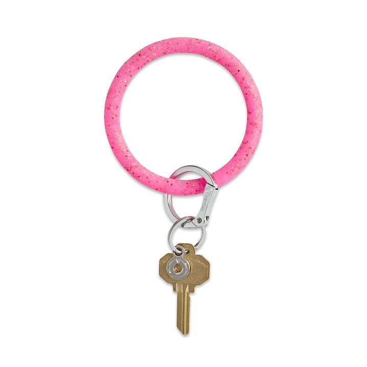  Tickled Pink Confetti Silicone Keyring 