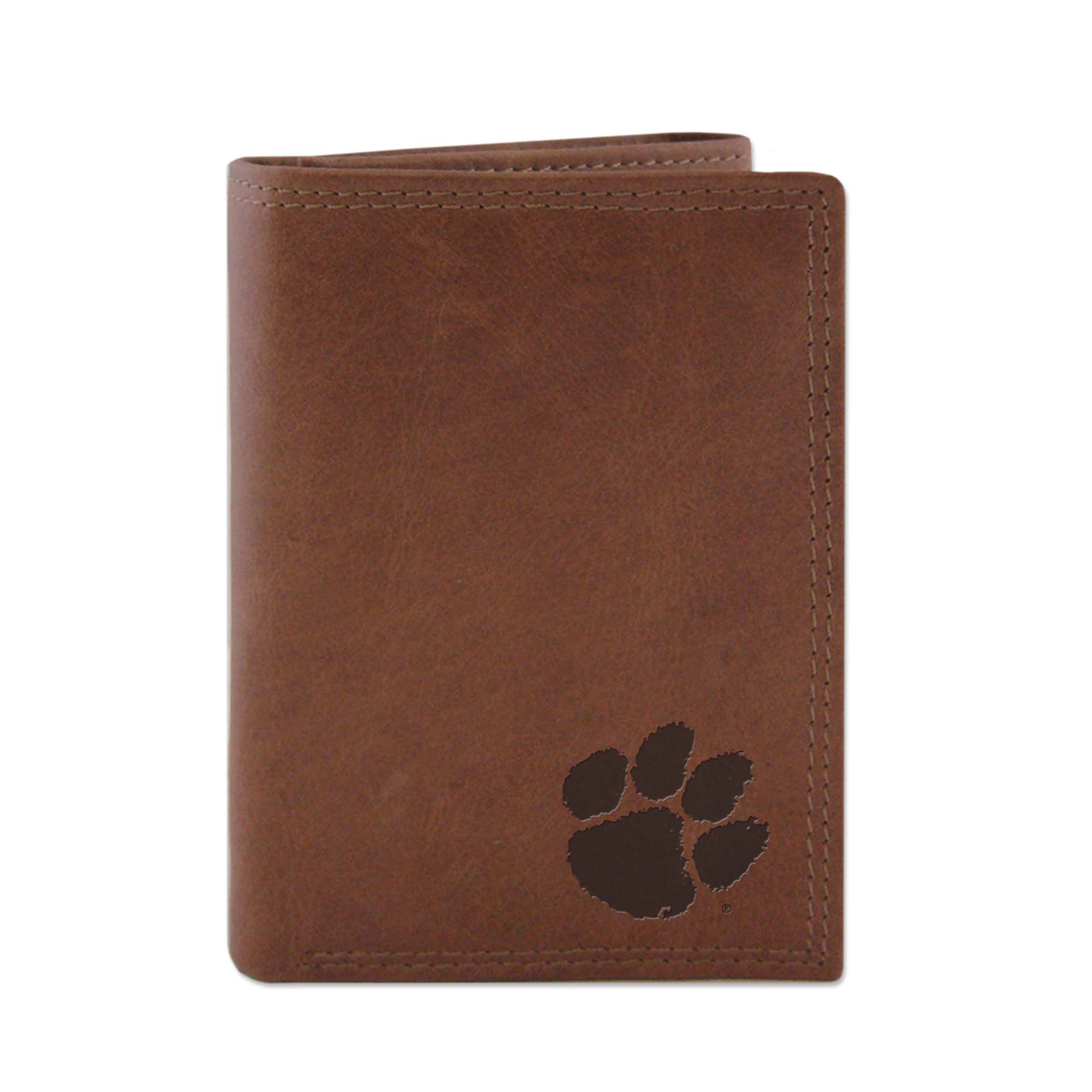  Clemson Embossed Leather Trifold 