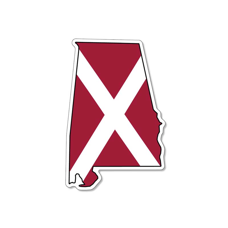  3 inch Alabama State Flag Decal 