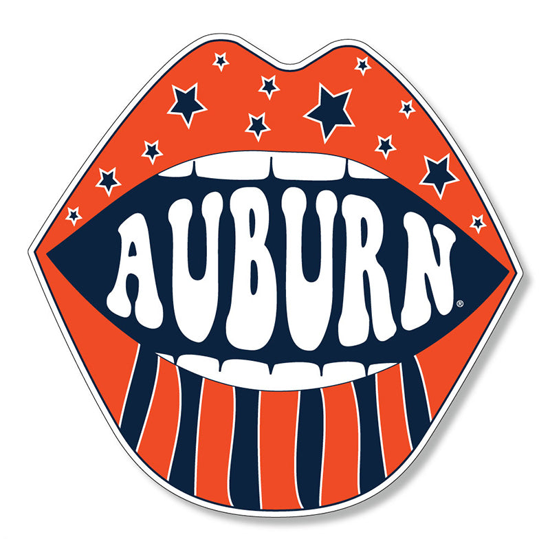  3 inch Auburn Stars and Stripes Lips Decal 