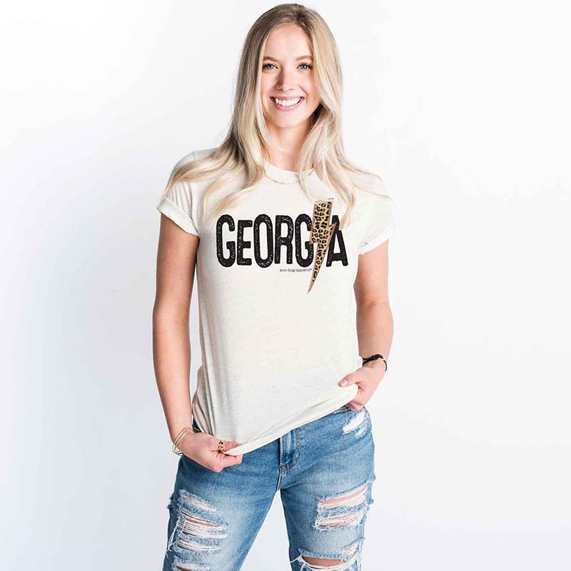  Georgia Leopard Bolt Short Sleeve T-Shirt 