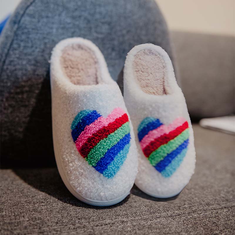 Rainbow Heart Slippers