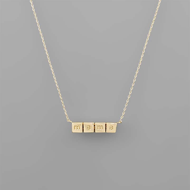  Gold Block Mama Necklace 