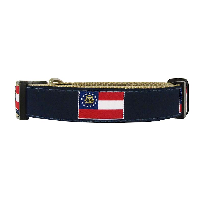  Georgia Flag Ribbon Dog Collar 