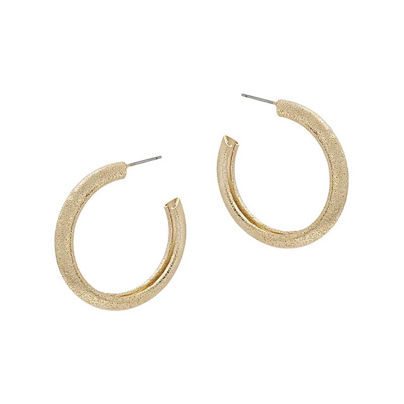  Brushed Gold 1.2 inch Earrings 