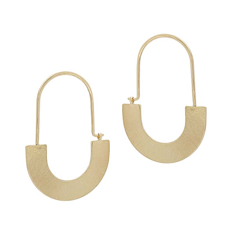  Matte Gold U Shaped Earrings 