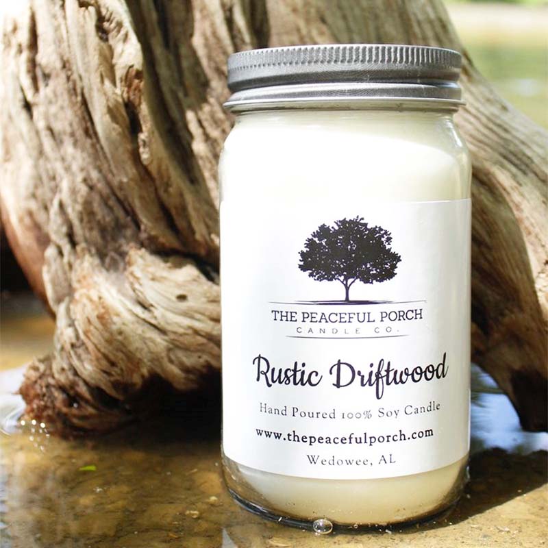  Rustic Driftwood 16oz. Jar Candle 