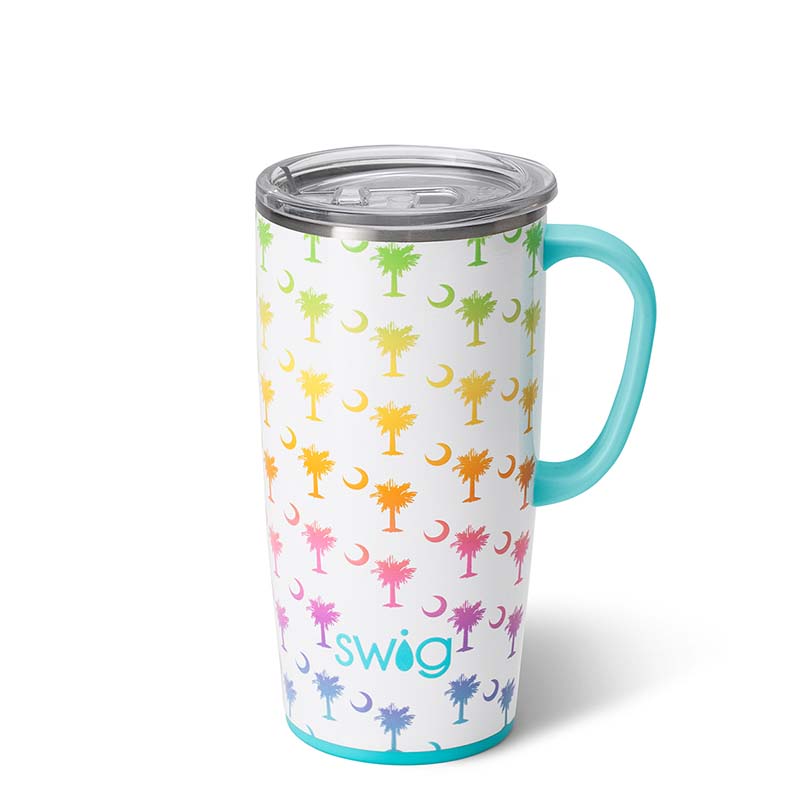 Swig Life Rainbow Stripe & Aqua Reusable Straw Set (Tall)