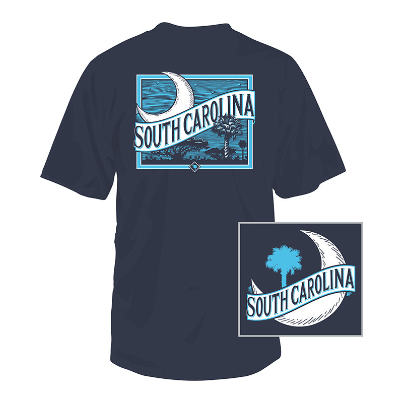  South Carolina Palm and Moon Short Sleeve T-Shirt 