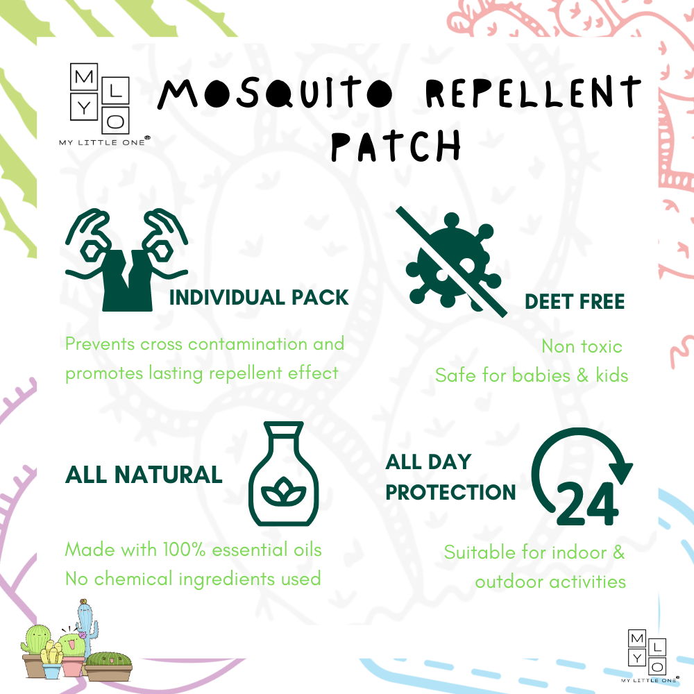 MyLO Mosquito Repellent Patch Made of 100% Plant-Based Ingredient, Safe For Baby and Kids