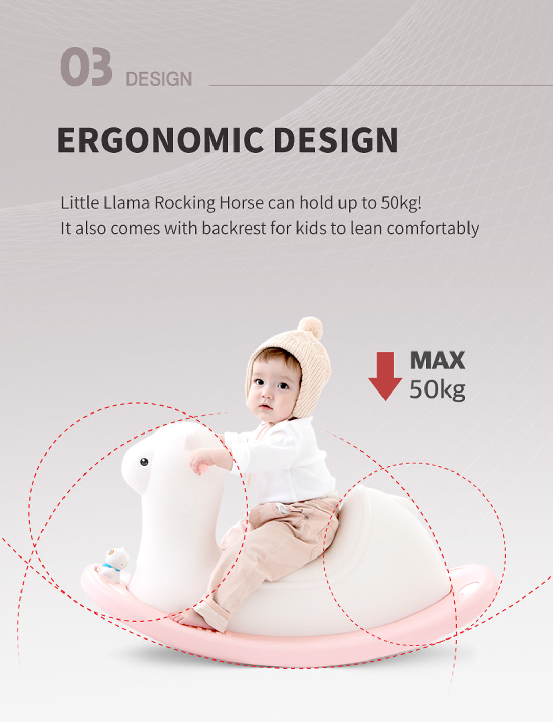 Little Llama Rocking Horse Ergonomic Design