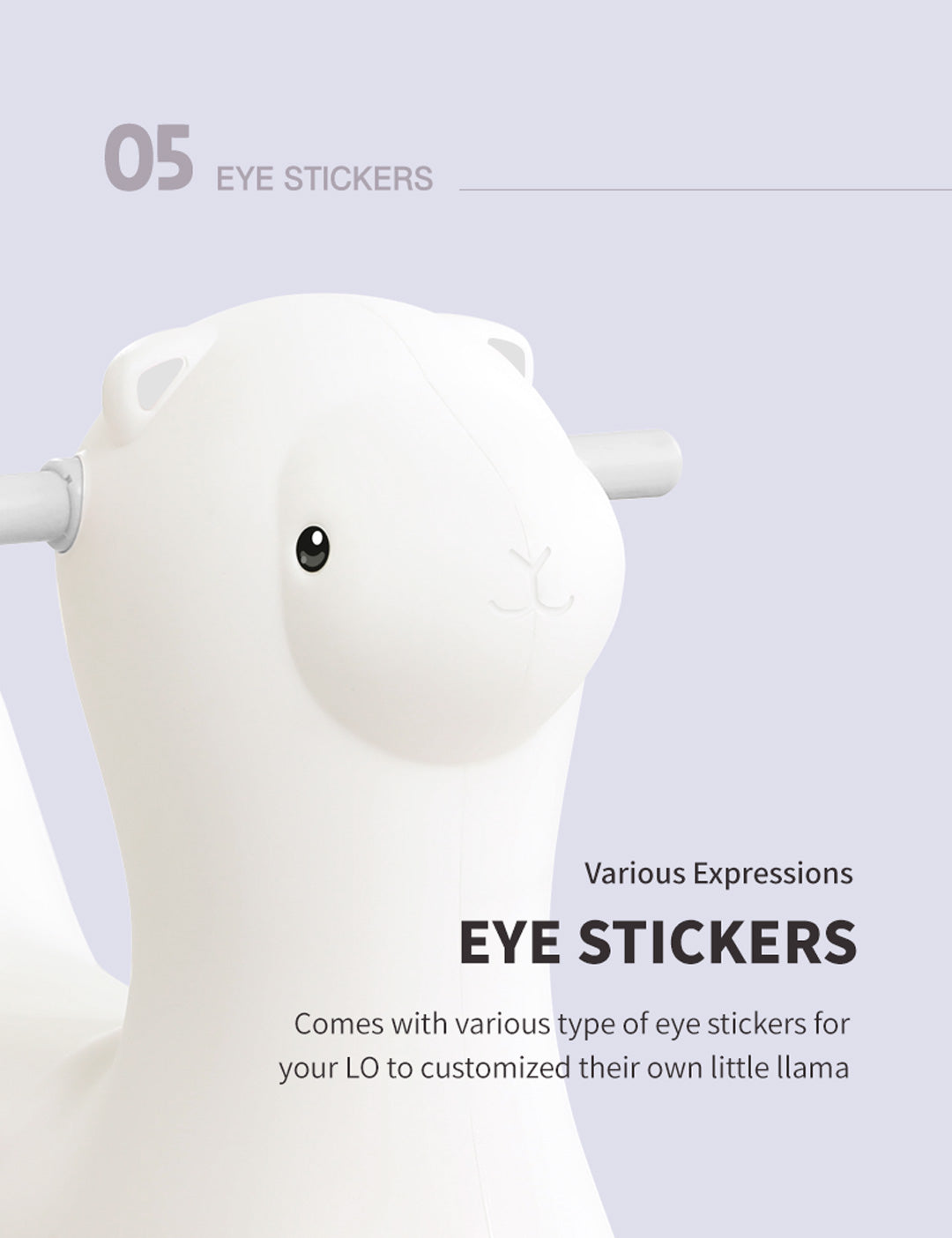 Little Llama Rocking Horse Eye Stickers